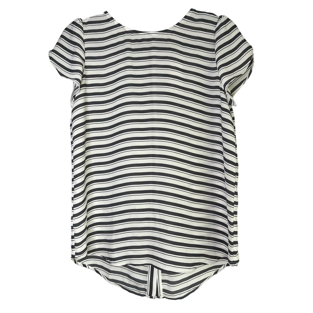 LOFT Tulip Sleeve Button Back Striped Top Blouse‎ Size XS NWT